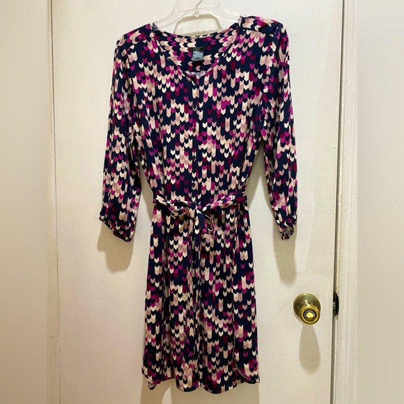 Ann Taylor Factory MP Navy Multi Print Shirt Dress - Picture 1 of 10